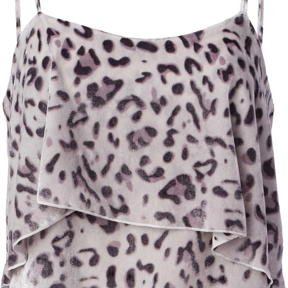 BB Dakota Women's Tillary Leopad Printed Velvet Top
